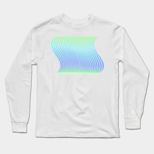 Stripes Blue green pattern linear ombre Long Sleeve T-Shirt